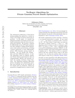 No-Regret Algorithms for Private Gaussian Process Bandit Optimization