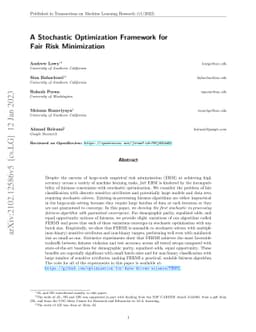 A Stochastic Optimization Framework for Fair Risk Minimization