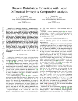 Discrete Distribution Estimation with Local Differential Privacy: A
  Comparative Analysis
