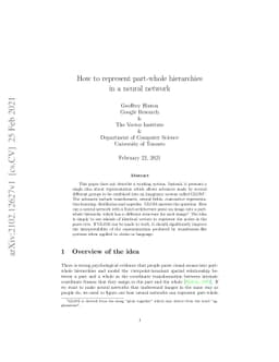 How to represent part-whole hierarchies in a neural network