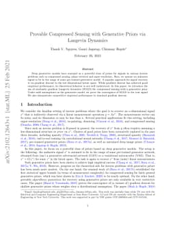 Provable Compressed Sensing with Generative Priors via Langevin Dynamics
