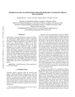 MixSpeech: Data Augmentation for Low-resource Automatic Speech
  Recognition