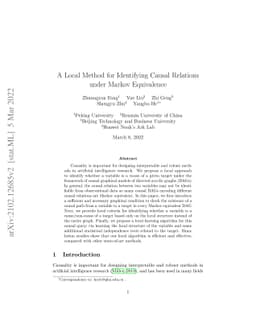 A Local Method for Identifying Causal Relations under Markov Equivalence