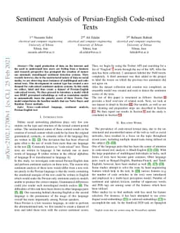 Sentiment Analysis of Persian-English Code-mixed Texts