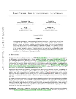 LazyFormer: Self Attention with Lazy Update