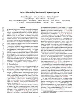 Swivel: Hardening WebAssembly against Spectre
