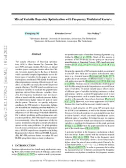 Mixed Variable Bayesian Optimization with Frequency Modulated Kernels
