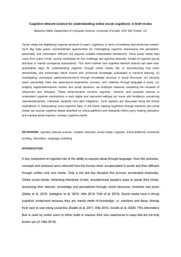 Cognitive network science for understanding online social cognitions: A
  brief review