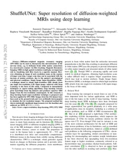 ShuffleUNet: Super resolution of diffusion-weighted MRIs using deep
  learning