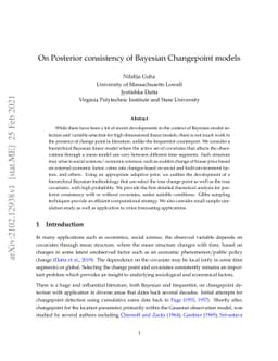 On Posterior consistency of Bayesian Changepoint models