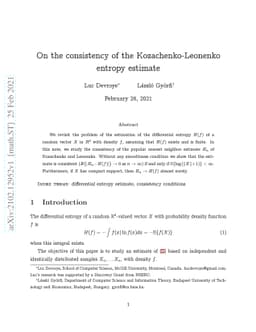 On the consistency of the Kozachenko-Leonenko entropy estimate