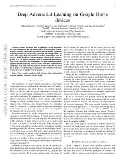 Deep Adversarial Learning on Google Home devices