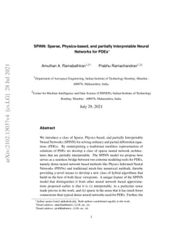 SPINN: Sparse, Physics-based, and partially Interpretable Neural
  Networks for PDEs