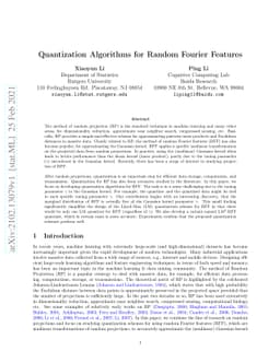 Quantization Algorithms for Random Fourier Features