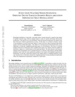 Even your Teacher Needs Guidance: Ground-Truth Targets Dampen
  Regularization Imposed by Self-Distillation