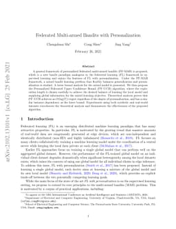 Federated Multi-armed Bandits with Personalization