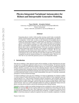 Physics-Integrated Variational Autoencoders for Robust and Interpretable
  Generative Modeling