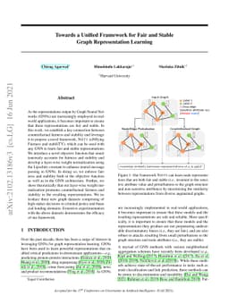 Towards a Unified Framework for Fair and Stable Graph Representation
  Learning