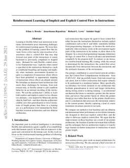 Reinforcement Learning of Implicit and Explicit Control Flow in
  Instructions