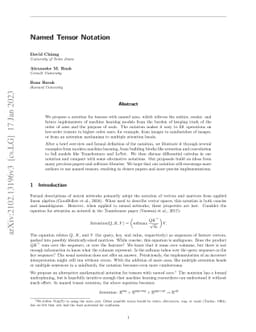 Named Tensor Notation