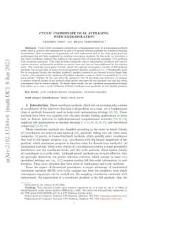 Cyclic Coordinate Dual Averaging with Extrapolation