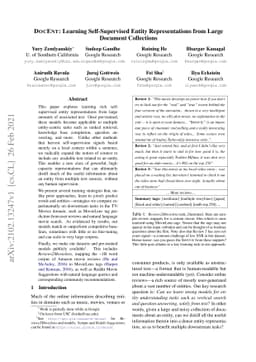 DOCENT: Learning Self-Supervised Entity Representations from Large
  Document Collections