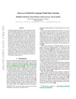 Chess as a Testbed for Language Model State Tracking