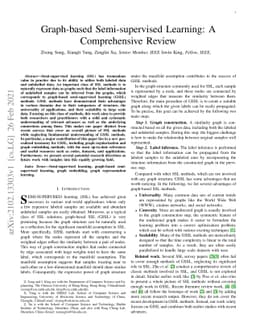Graph-based Semi-supervised Learning: A Comprehensive Review