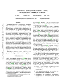 Efficient Client Contribution Evaluation for Horizontal Federated
  Learning