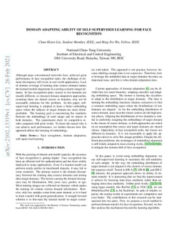 Domain Adapting Ability of Self-Supervised Learning for Face Recognition