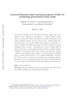 General Bayesian time-varying parameter VARs for predicting government
  bond yields
