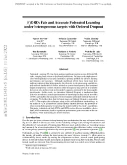 FjORD: Fair and Accurate Federated Learning under heterogeneous targets
  with Ordered Dropout