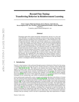 Beyond Fine-Tuning: Transferring Behavior in Reinforcement Learning