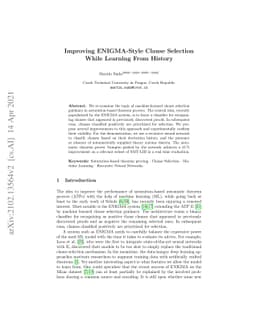 Improving ENIGMA-Style Clause Selection While Learning From History