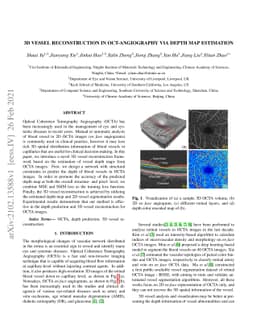 3D Vessel Reconstruction in OCT-Angiography via Depth Map Estimation