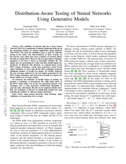 Distribution-Aware Testing of Neural Networks Using Generative Models