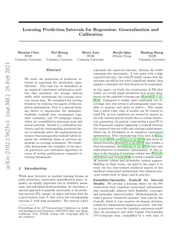 Learning Prediction Intervals for Regression: Generalization and
  Calibration