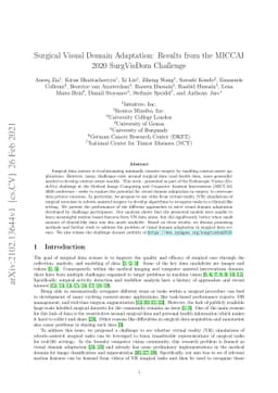 Surgical Visual Domain Adaptation: Results from the MICCAI 2020
  SurgVisDom Challenge