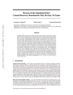Beware of the Simulated DAG! Causal Discovery Benchmarks May Be Easy To
  Game