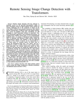 Remote Sensing Image Change Detection with Transformers