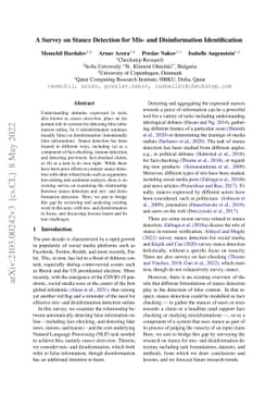A Survey on Stance Detection for Mis- and Disinformation Identification