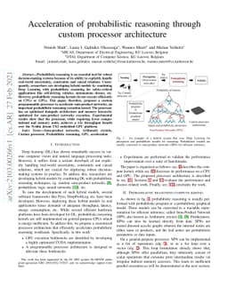 Acceleration of probabilistic reasoning through custom processor
  architecture