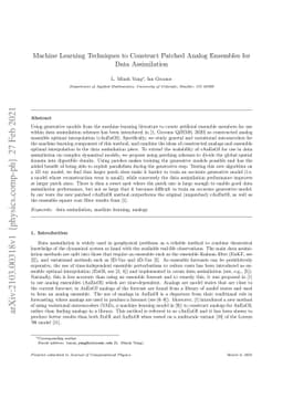 Machine Learning Techniques to Construct Patched Analog Ensembles for
  Data Assimilation