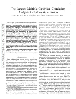 The Labeled Multiple Canonical Correlation Analysis for Information
  Fusion