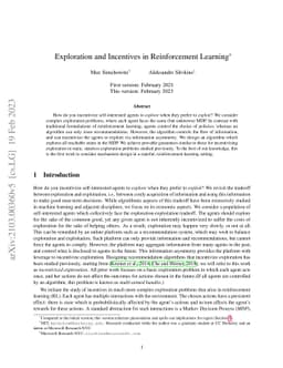 Exploration and Incentives in Reinforcement Learning