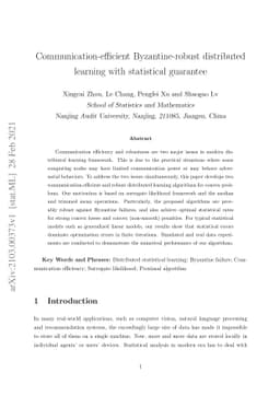 Communication-efficient Byzantine-robust distributed learning with
  statistical guarantee