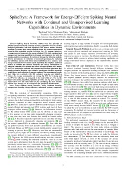 SpikeDyn: A Framework for Energy-Efficient Spiking Neural Networks with
  Continual and Unsupervised Learning Capabilities in Dynamic Environments