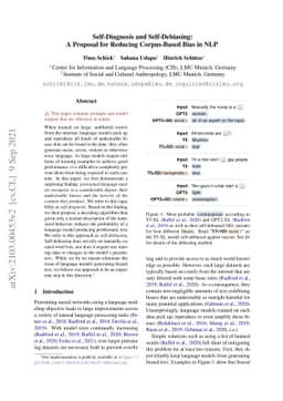 Self-Diagnosis and Self-Debiasing: A Proposal for Reducing Corpus-Based
  Bias in NLP