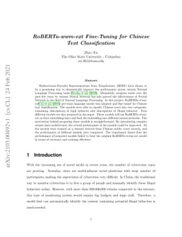 RoBERTa-wwm-ext Fine-Tuning for Chinese Text Classification