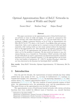 Optimal Approximation Rate of ReLU Networks in terms of Width and Depth